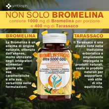 Bromelina Forte 5000 GDU | Bromelina e Tarassaco Alto Dosaggio | Integratore per il Drenaggio e il Benessere Digestivo