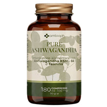 Pure Ashwagandha 180 Compresse da 500 mg – Integratore Alimentare con Ashwagandha KSM-66 e Teanina – Supporto per Relax, Benessere Mentale ed Equilibrio Psicofisico
