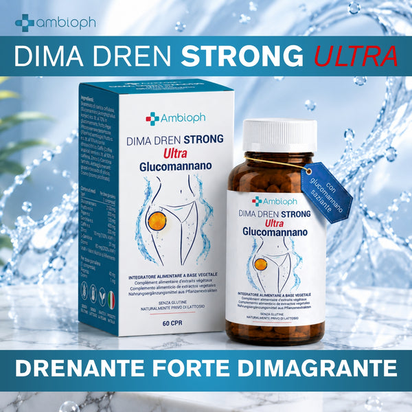 Dima Drena Strong Ultra- Drenante forte dimagrante anticellulite, per Gambe Leggere e pancia piatta. Drenante forte dimagrante anticellulite con Bromelina, Centella, Betulla 