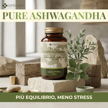 Pure Ashwagandha 180 Compresse da 500 mg – Integratore Alimentare con Ashwagandha KSM-66 e Teanina – Supporto per Relax, Benessere Mentale ed Equilibrio Psicofisico