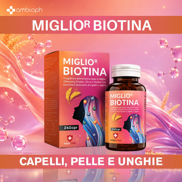 Miglior Biotina Capelli - Integratori per capelli con Miglio, Biotina, Cheratina e Zinco per capelli, pelle e unghie