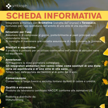 Bromelina Forte 5000 GDU | Bromelina e Tarassaco Alto Dosaggio | Integratore per il Drenaggio e il Benessere Digestivo