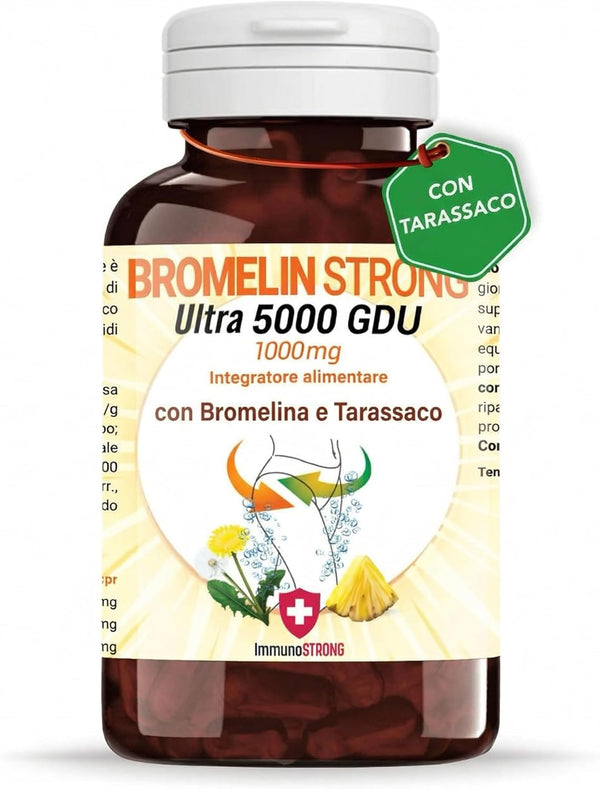 BROMELINA FORTE DRENANTE - Bromelina Drenante Purissima Alto Dosaggio 5000 Gdu Con Tarassaco Ad Azione Anticellulite E Detox 