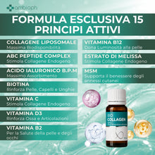 Collagene da Bere - Collagene e Acido Ialuronico, Biotina, Msm & Vitamina C. Collagen Idrolizzato, in Sinergia con ABC collagen stimulator Peptide, Collagen per ossa e articolazioni