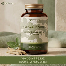 Pure Ashwagandha 180 Compresse da 500 mg – Integratore Alimentare con Ashwagandha KSM-66 e Teanina – Supporto per Relax, Benessere Mentale ed Equilibrio Psicofisico