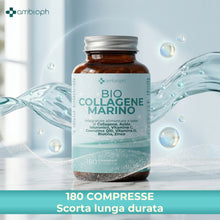 Bio Collagene Marino 180 Compresse da 1000 mg – Integratore Alimentare con Collagene Marino, Acido Ialuronico, Vitamina C, Coenzima Q10, Vitamina D, Biotina e Zinco – Supporto Pelle, Capelli e Unghie