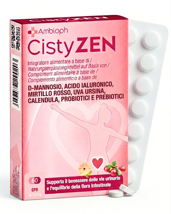 Cistyzen, D‑mannosio e Mirtillo Rosso – Integratore Naturale per CISTITE, Infezioni Urinarie