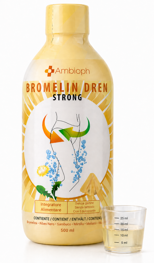 Bromelina forte drenante | da Bere Integratore Drenante Forte dimagrante | 6 principi attivi | Drenante Linfatico dei liquidi e benessere delle gambe, 500 Ml da diluire