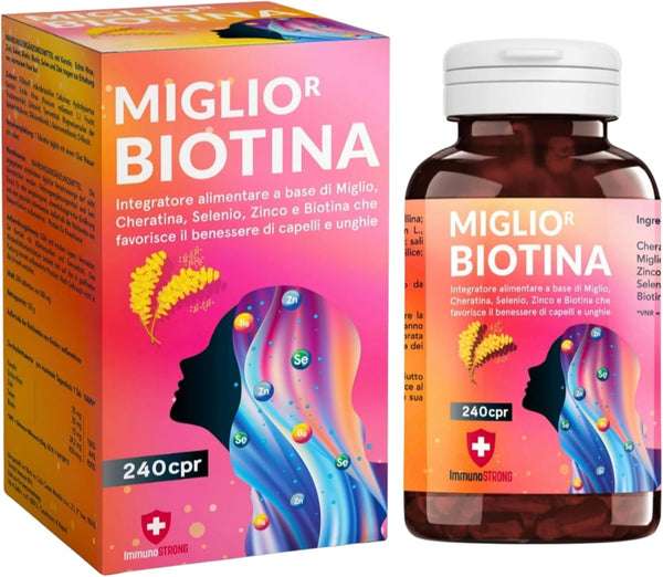 Miglior Biotina Capelli - Integratori per Capelli Con Miglio Biotina Cheratin e Zinco per capelli pelle e unghie