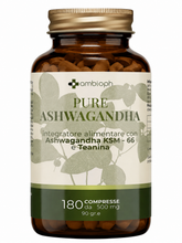 Pure Ashwagandha 180 Compresse da 500 mg – Integratore Alimentare con Ashwagandha KSM-66 e Teanina – Supporto per Relax, Benessere Mentale ed Equilibrio Psicofisico