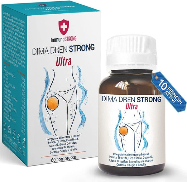 Dima Drena Strong Ultra- Drenante forte dimagrante anticellulite, per Gambe Leggere e pancia piatta. Drenante forte dimagrante anticellulite con Bromelina, Centella, Betulla