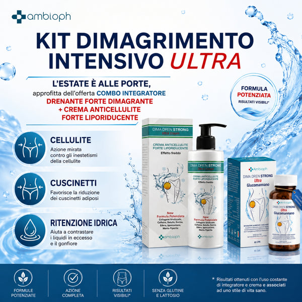 KIT BENESSERE DRENANTE INTENSIVO | Integratore Drenante + Crema Levigante Modellante con Bromelina