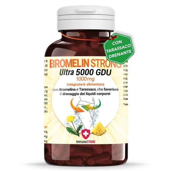 BROMELINA FORTE DRENANTE - Bromelina Drenante Purissima Alto Dosaggio 5000 Gdu Con Tarassaco Ad Azione Anticellulite E Detox