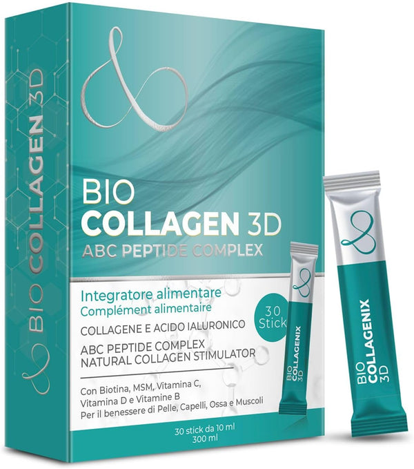 Collagene da Bere - Collagene e Acido Ialuronico, Biotina, Msm & Vitamina C. Collagen Idrolizzato, in Sinergia con ABC collagen stimulator Peptide, Collagen per ossa e articolazioni