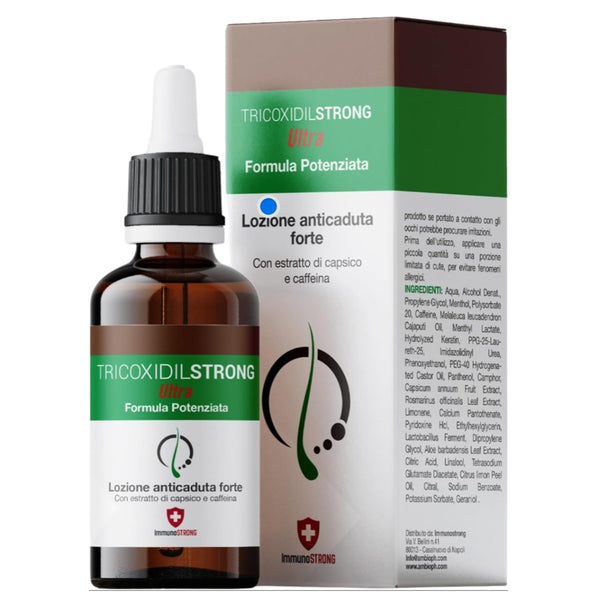 TRICOXIDIL STRONG ULTRA - Lozione anticaduta capelli Uomo e Donna, Siero Ricrescita Capelli, Trattamento stimolante capelli