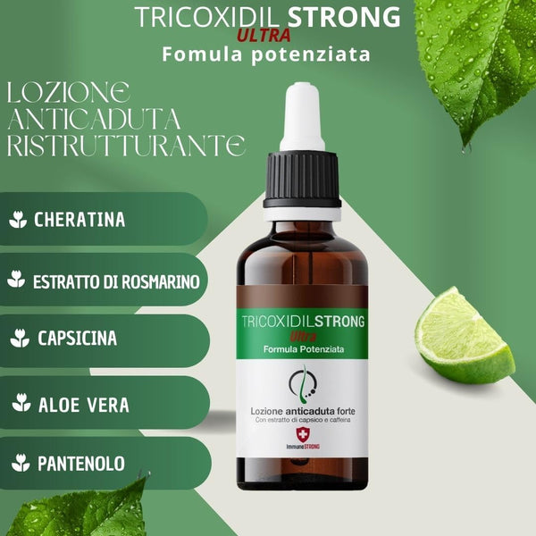 TRICOXIDIL STRONG ULTRA - Lozione anticaduta capelli Uomo e Donna, Siero Ricrescita Capelli, Trattamento stimolante capelli